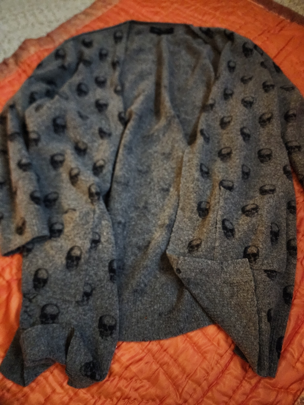 Skull Cashmere Taupe‎ Gray Wool-Yak Blend Sweater